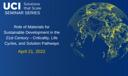 Dark blue background with computerized yellow image of the world on the right. Event title and date on the left side.