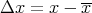 Δx  = x - x-
