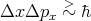         >
Δx Δpx  ~ �h
