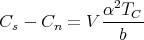              α2TC
Cs - Cn =  V ------
               b
