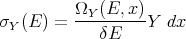 σY (E ) = ΩY-(E,x-)Y dx
             δE
