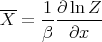 ---   1-∂ lnZ-
X  =  β  ∂x
