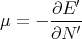       ∂E-′
μ = - ∂N ′
