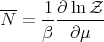 N--=  1∂-lnZ-
      β  ∂μ
