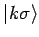 $ \vert k\sigma\rangle $
